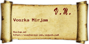 Voszka Mirjam névjegykártya